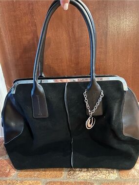 Charles Jourdan Black Tote with Silver Charm